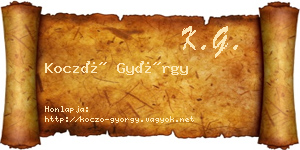 Koczó György névjegykártya